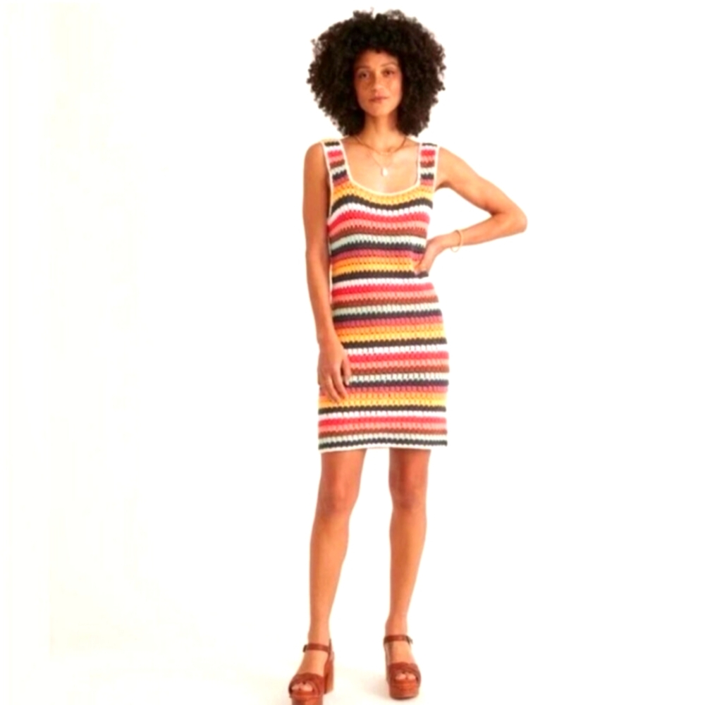 Marine Layer Multicolor Crochet Dress